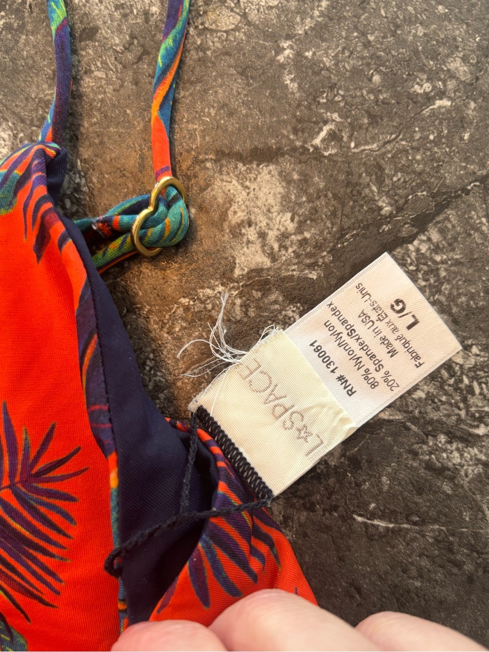 Lspace tropical Print Orange & Navy Bikini Set - Picture 2 of 3